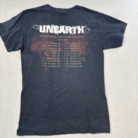 Unearth The March 2009 Tour Band T Shirt Black Size Small "F School, F Work..." - Picture 7 of 14